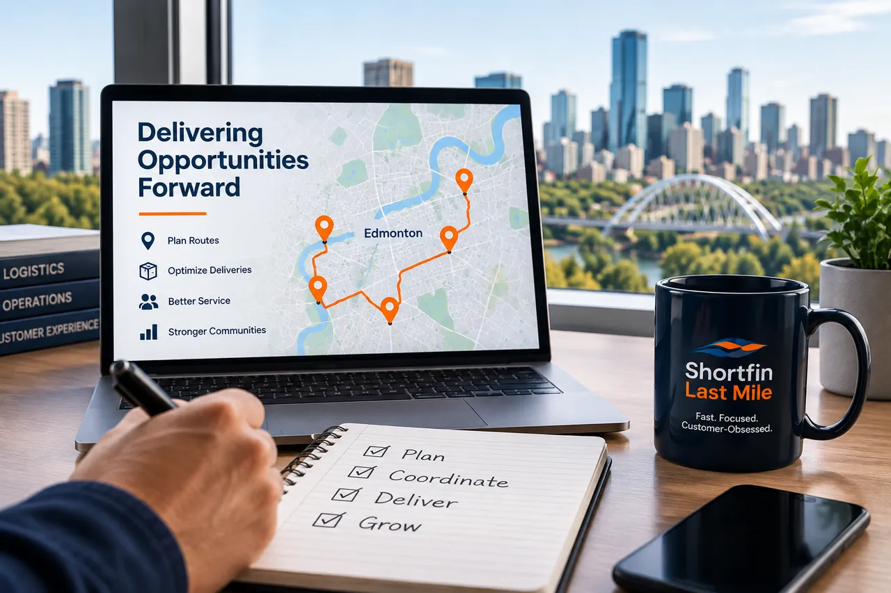 Delivery planning workspace with route map and notebook