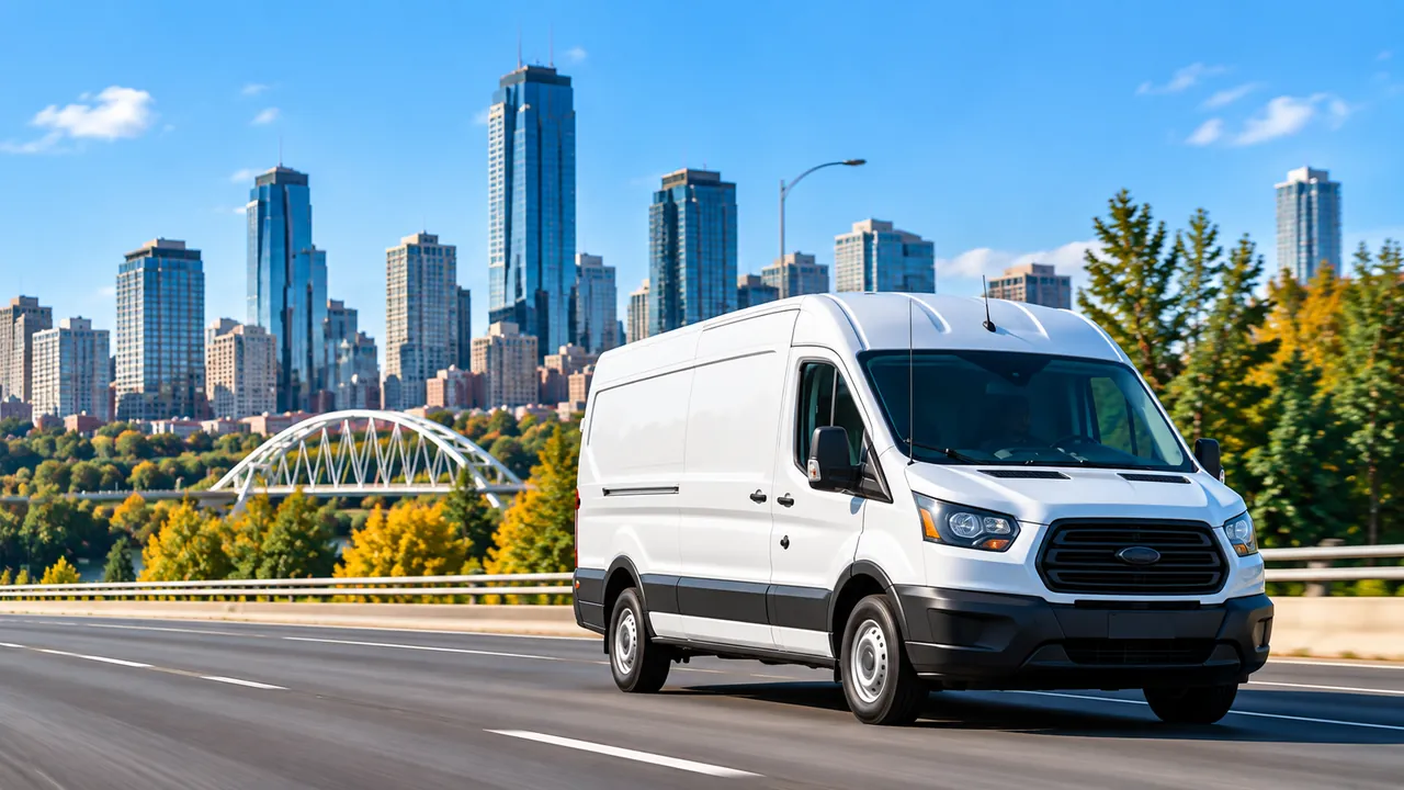 White cargo van in Edmonton